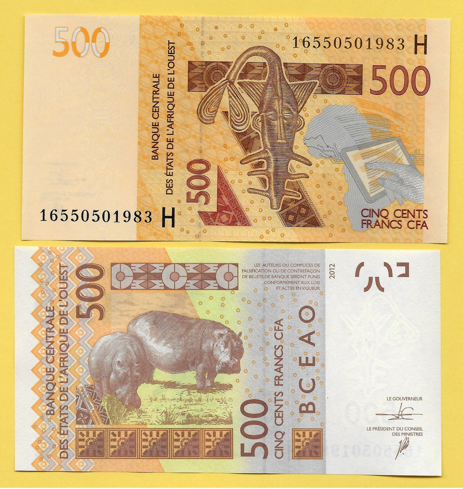 West African States 500 Francs Niger (H) P-619Hd 2016 UNC - West African States