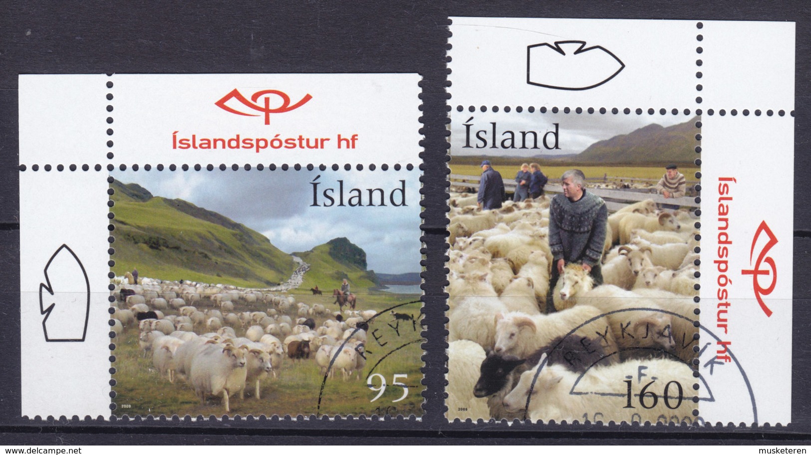 Iceland 2009 Mi. 1247-48 Heimtrieb Der Scafe Sheep Scharf Complete Set W. Marginal Rand MNH** - Unused Stamps