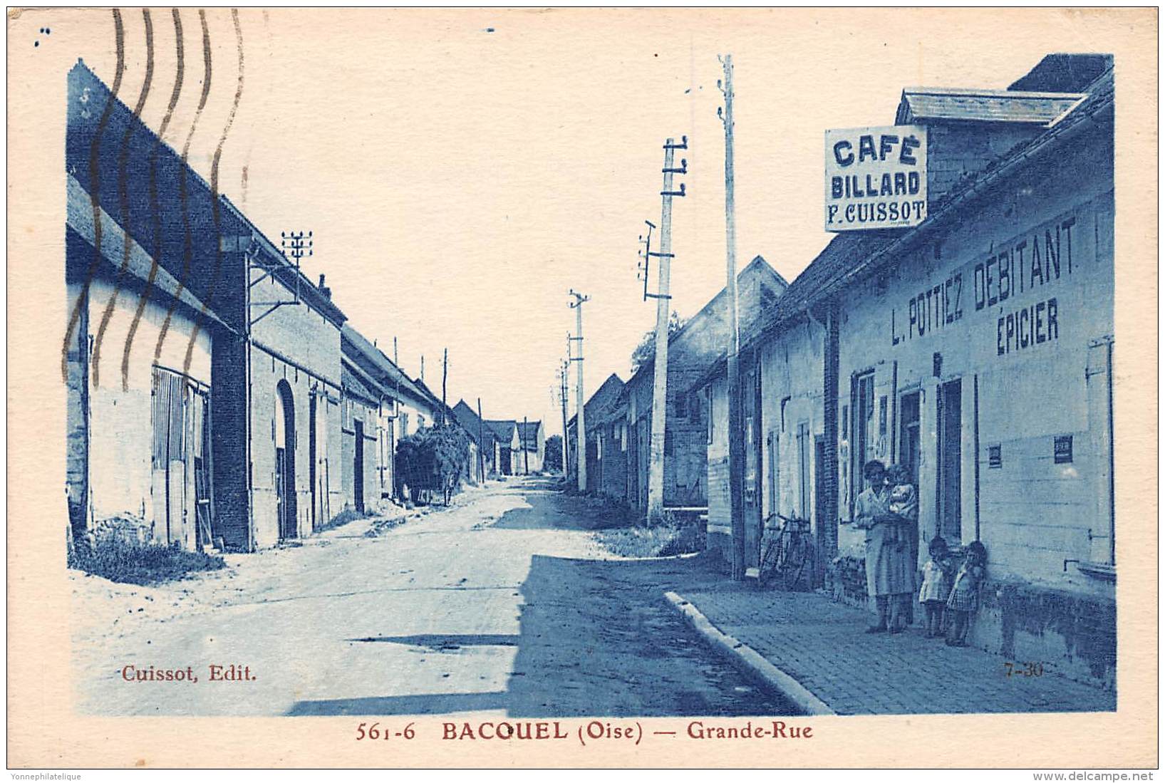 60 - OISE / 60771 - Bacouel - La Grande Rue - Café Billard - Auneuil