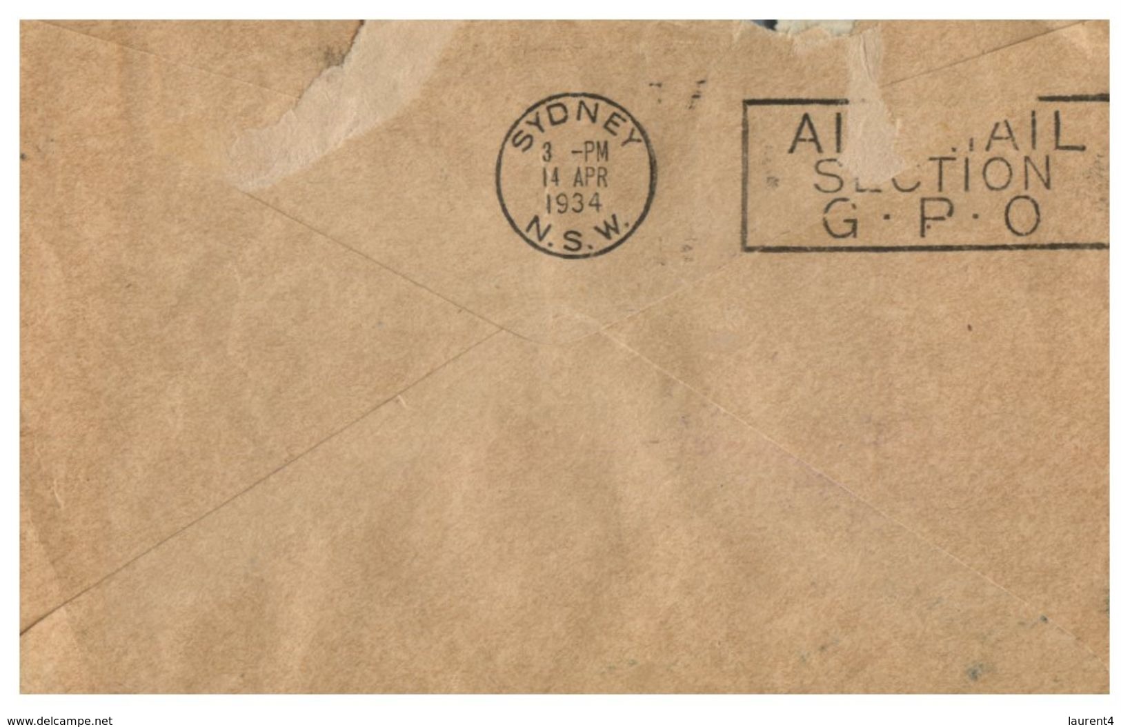 (525) New Zealand - Australia - Trans Tasman Air Mail - 14 April 1934 - Corréo Aéreo