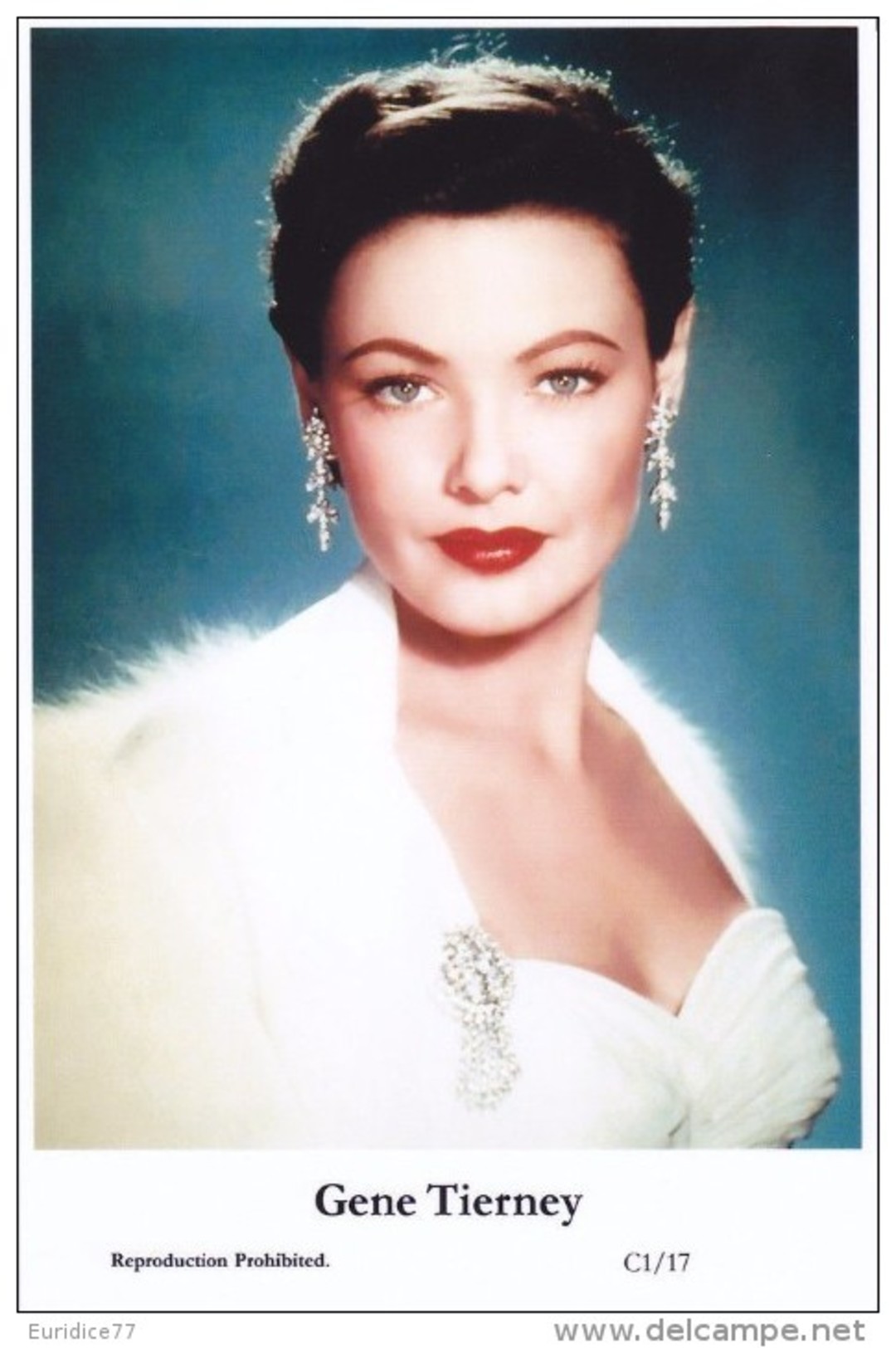 GENE TIERNEY - Film Star Pin Up - Publisher Swiftsure Postcards 2000 - Non Classificati