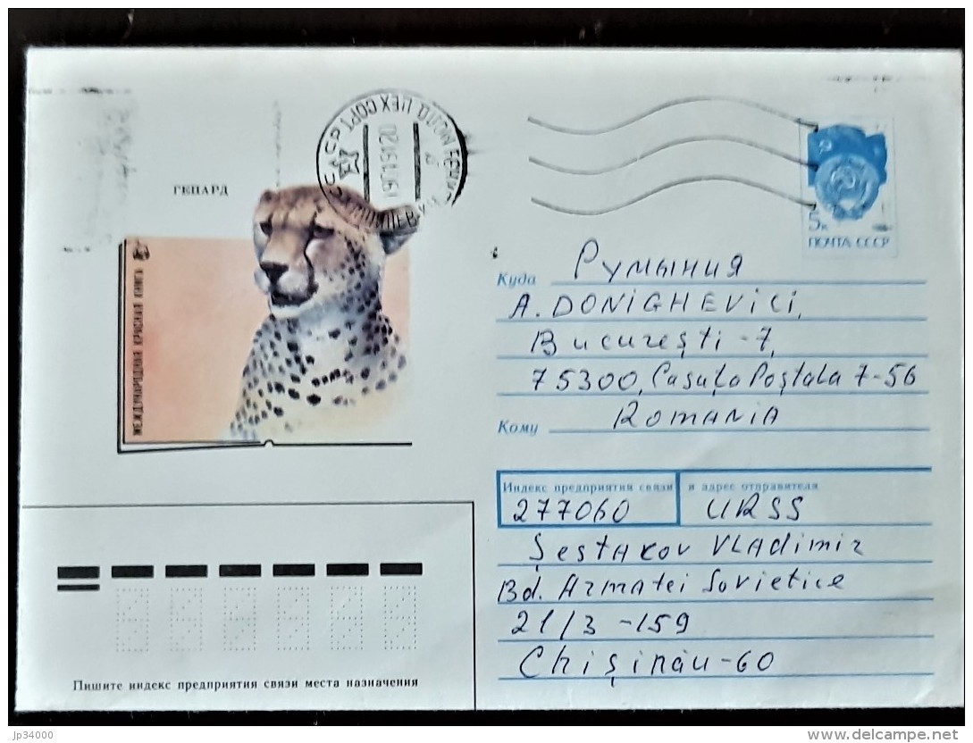 URSS, RUSSIE,  WWF, Leopard, Entier Postal Emis En 1990 Et Ayant Circulé - Covers & Documents