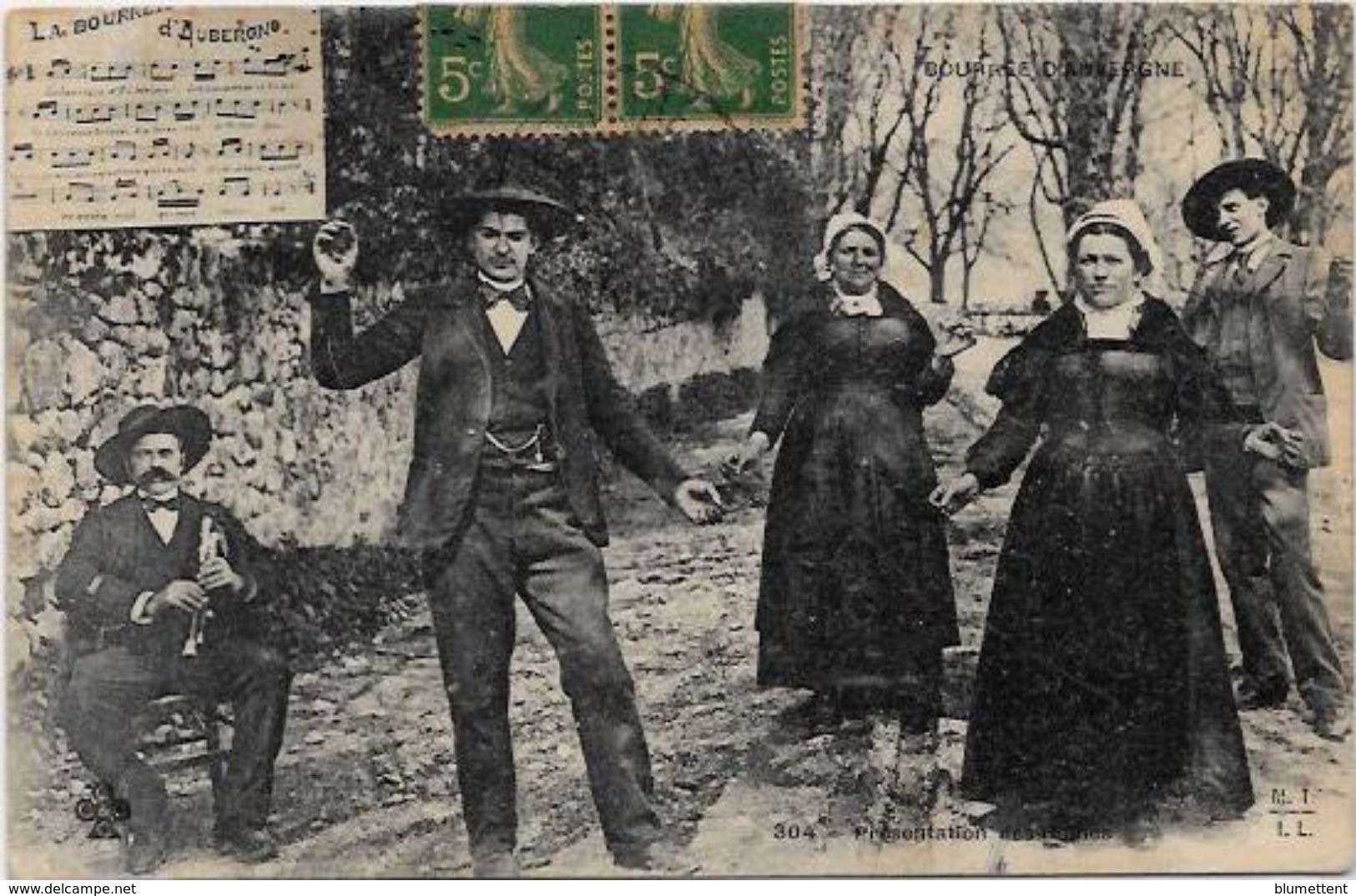 CPA Types Métier Folklore Cantal Auvergne Circulé Biniou - Sonstige & Ohne Zuordnung