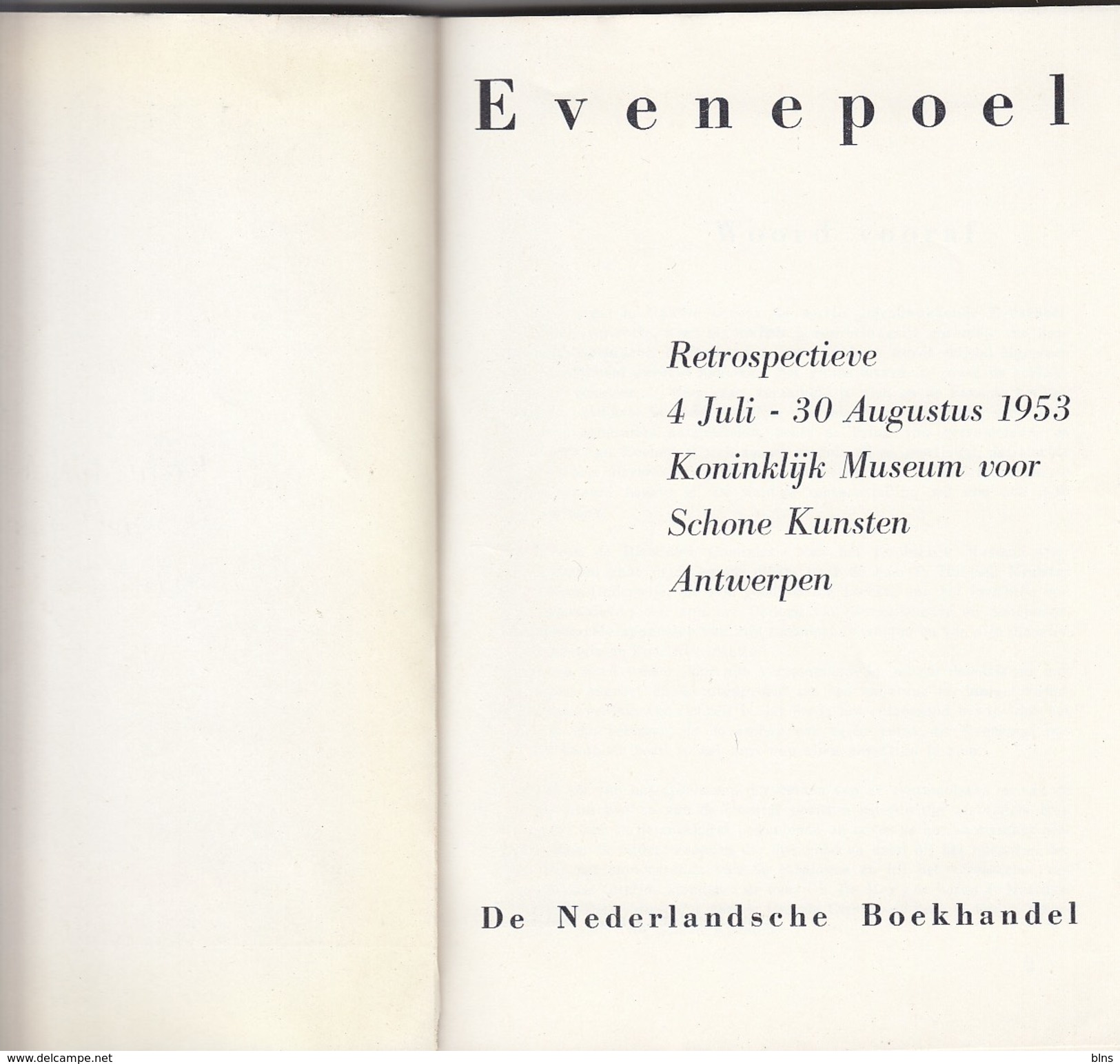 Evenepoel - Retrospectieve 1953 Koninklijk Museum Voor Schone Kunsten Antwerpen - Autres & Non Classés