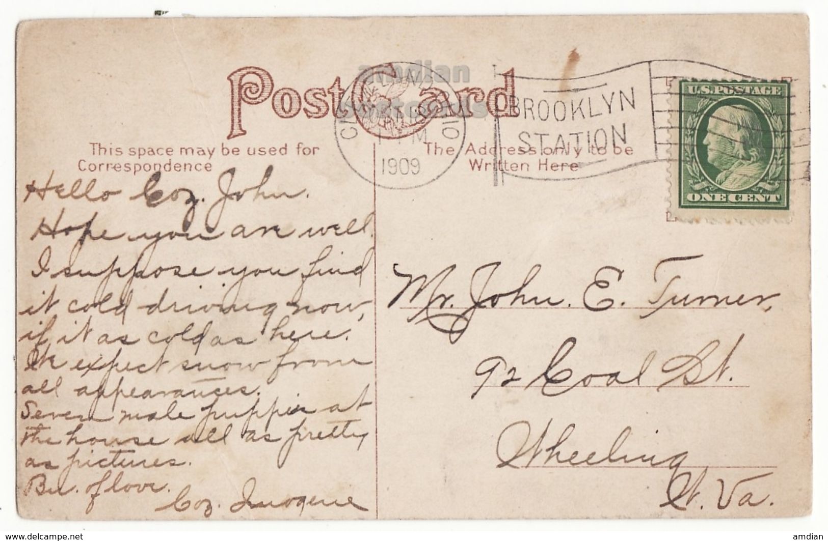 USA, Cleveland OH, Rockfeller Park, Doan Brook, Antique 1900s Vintage Ohio Postcard M8575 - Cleveland