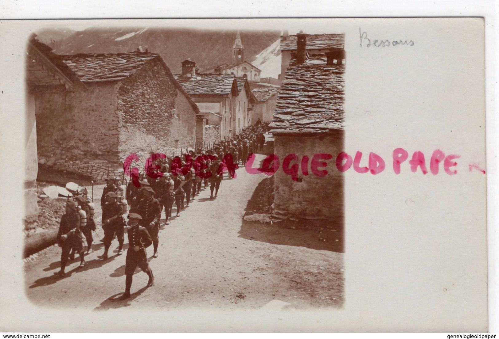 73 - BESSANS - BELLE CARTE PHOTO PRECURSEUR- CHASSEURS ALPINS - Andere & Zonder Classificatie