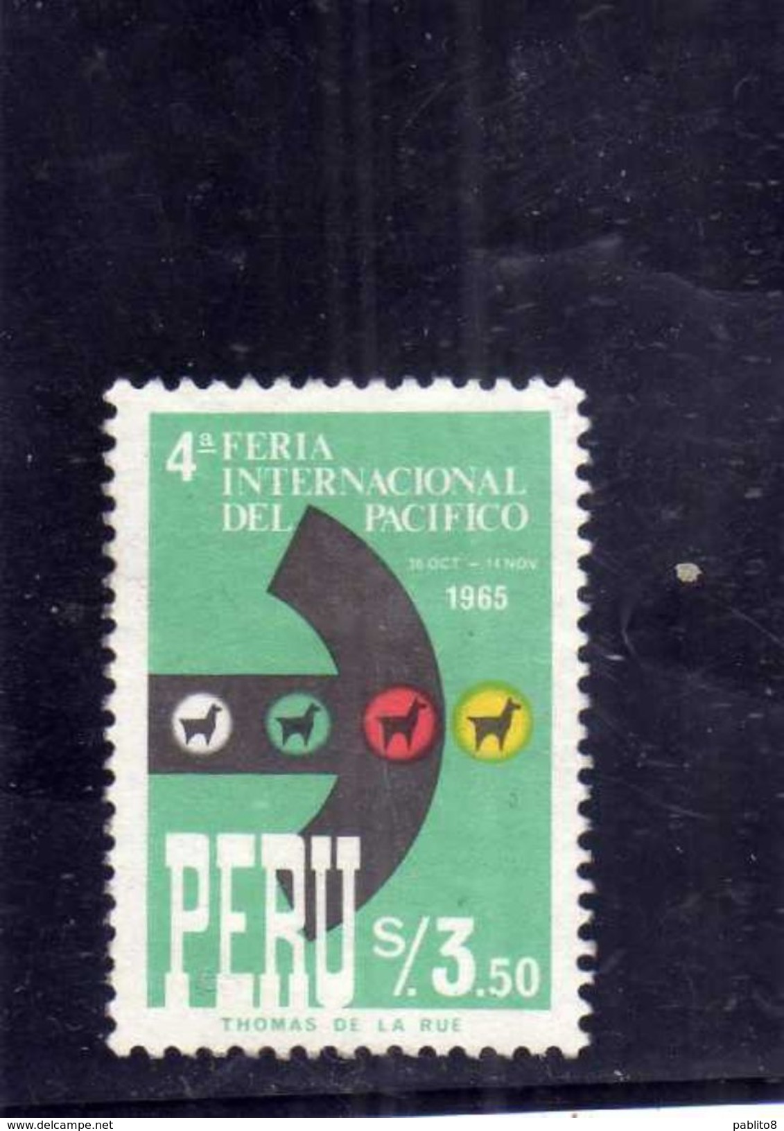 PERU' 1965 PACIFIC FAIR FIERA DEL PACIFICO LIMA SOL 3.50s MNH - Peru