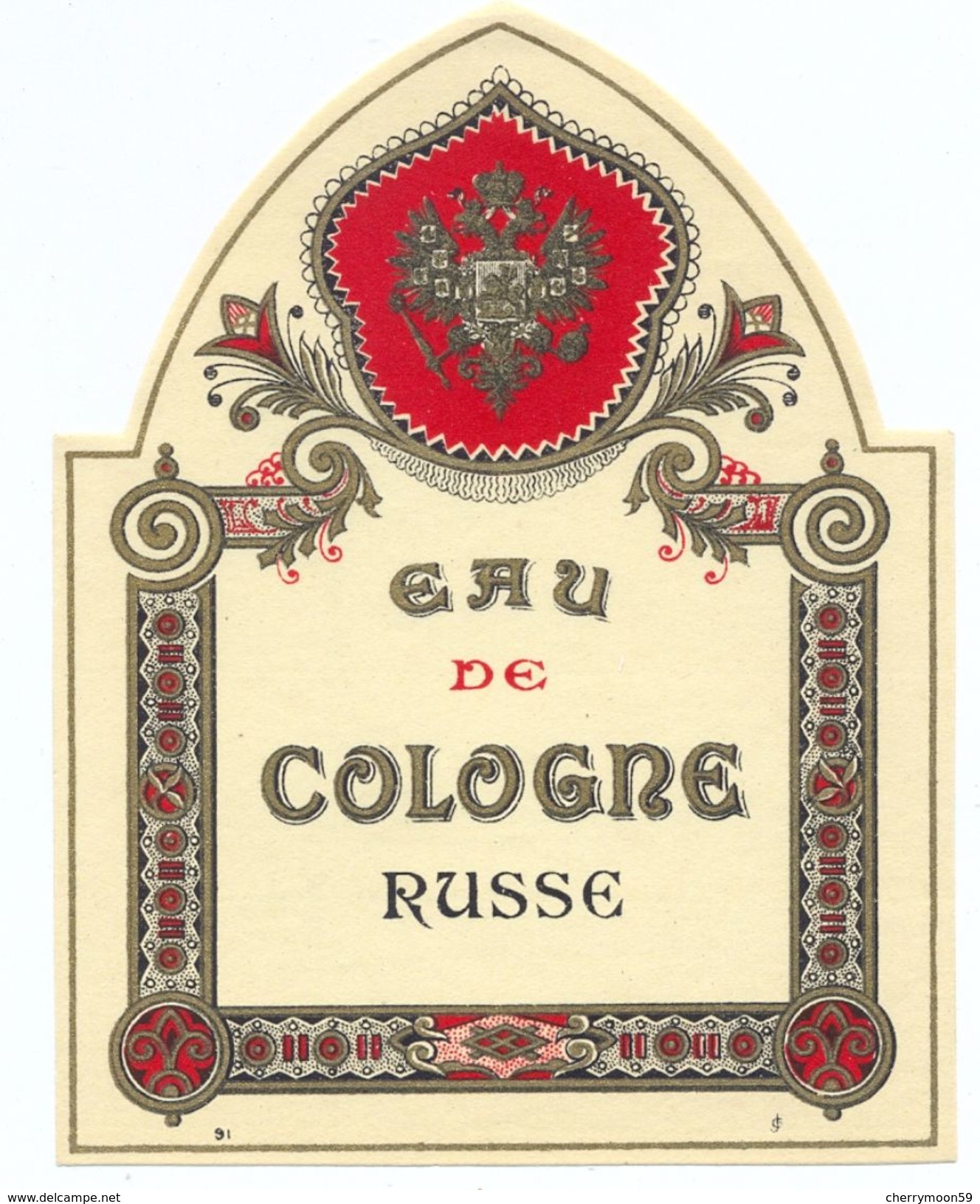 1 Etiquette Ancienne De EAU DE COLOGNE RUSSE - Etiketten