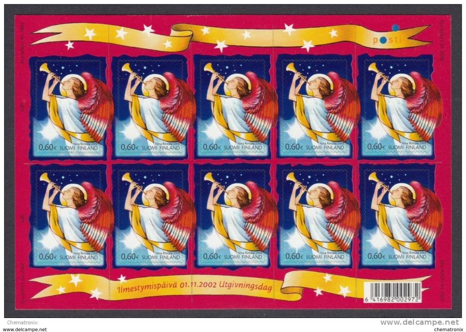 Finlandia 2002 - Navidad - Pliego De 10 - MNH ** - Neufs