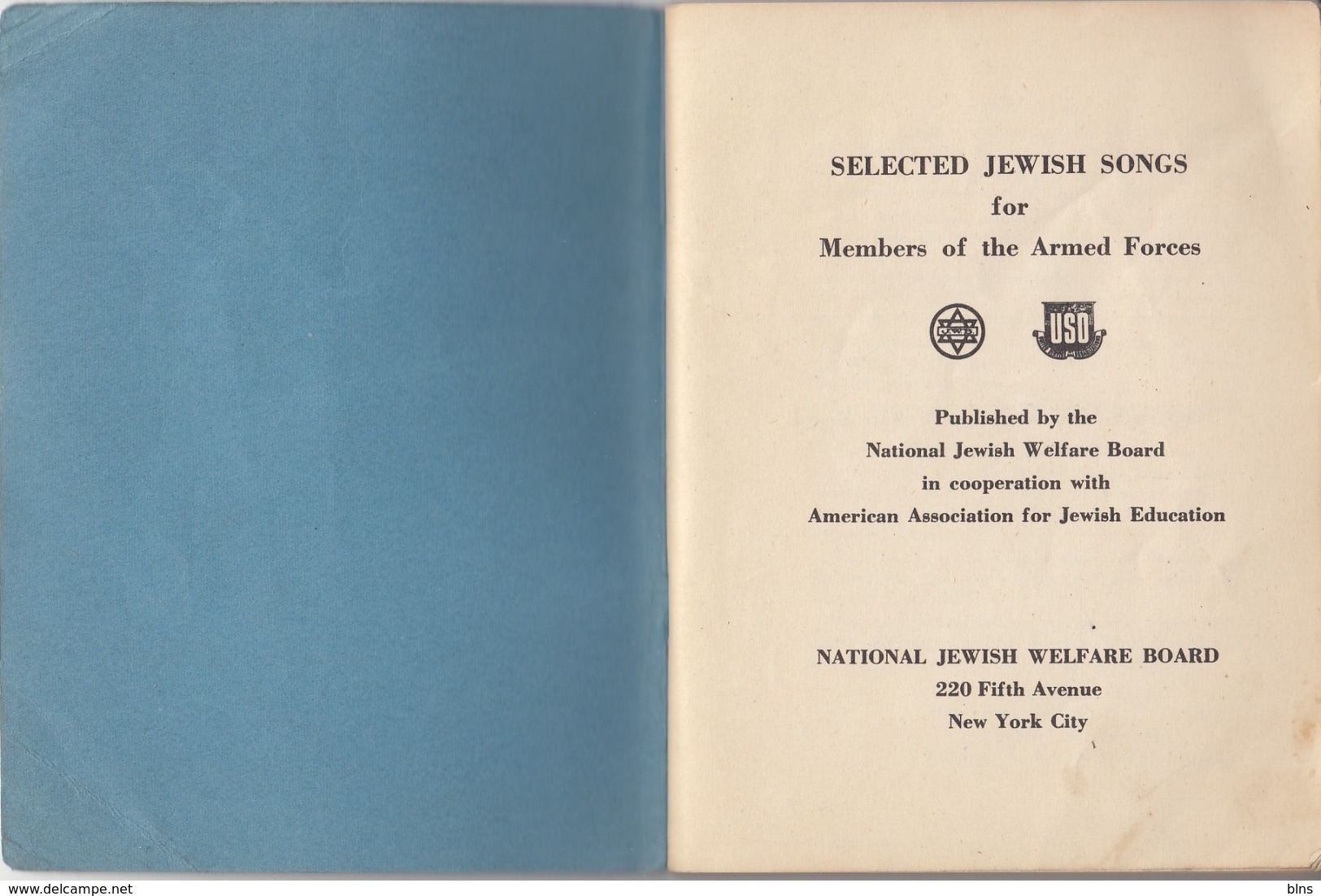 Selected Jewish Songs For Members Of The Armed Forces - 1943 - Judaismo