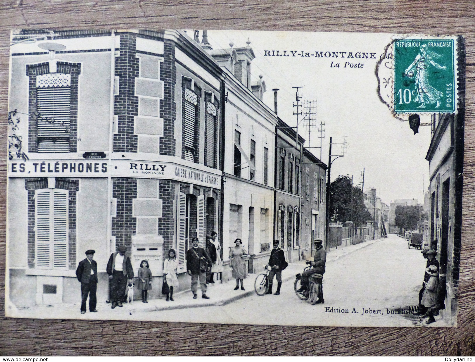 CPA RILLY LA MONTAGNE LA POSTE Caisse D'Epargne Ecrite Circulée 1923 Animée - Rilly-la-Montagne