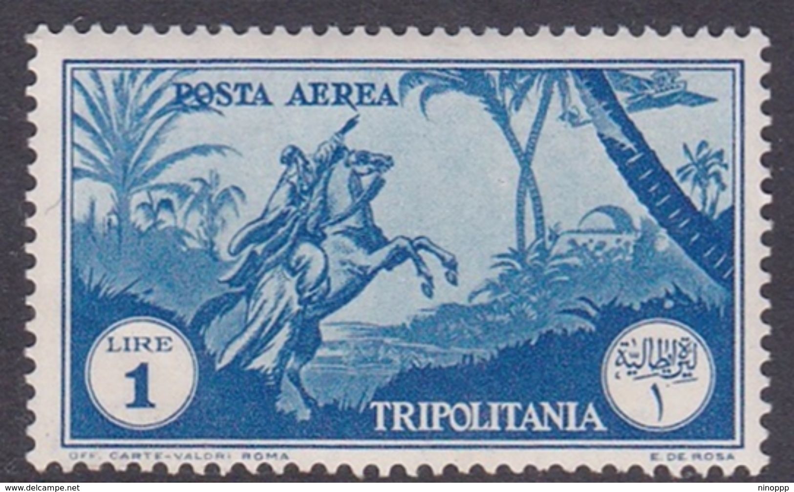 Italy-Colonies And Territories-Tripolitania A13  1931 Air Horseman, 1 Lira Blue, MH - Tripolitania