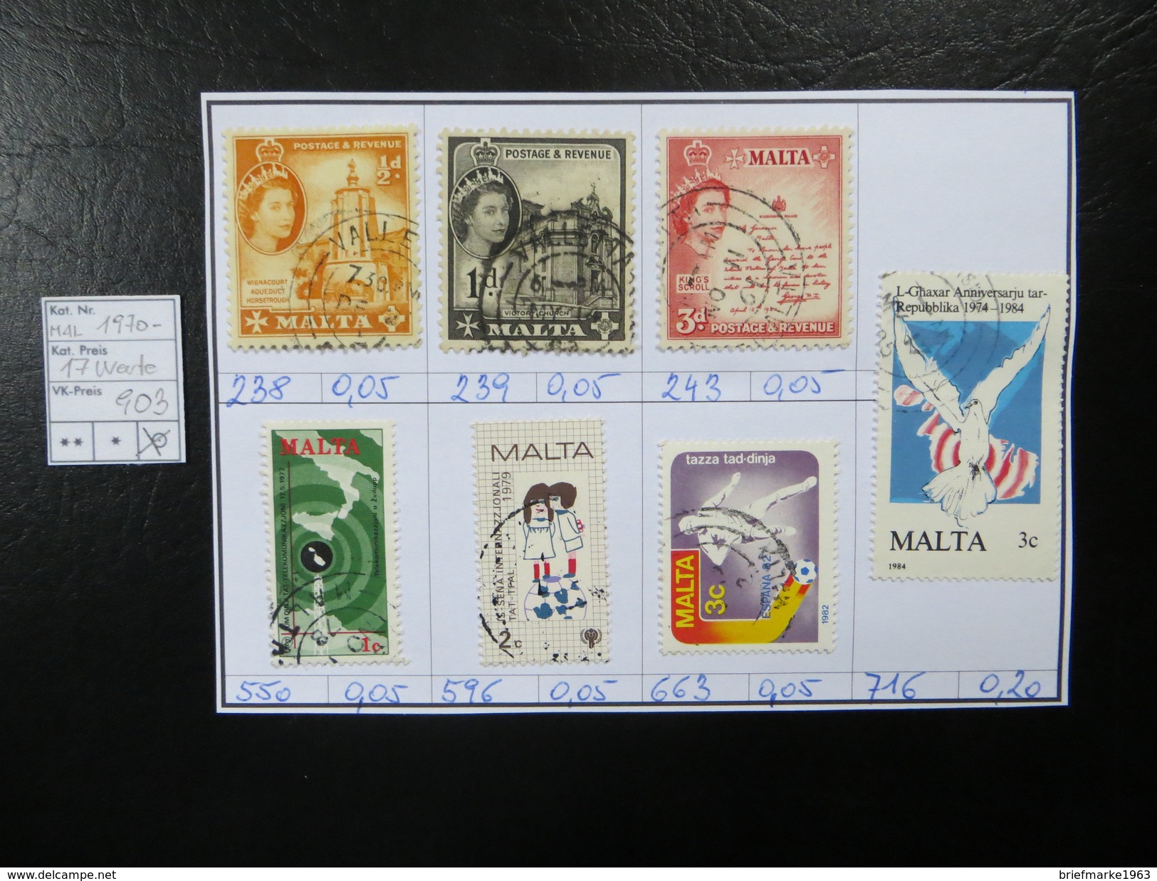 1970-  " 17 Werte "  Echt Gelaufen, Gut Gestempelt   LOT 903 - Malta