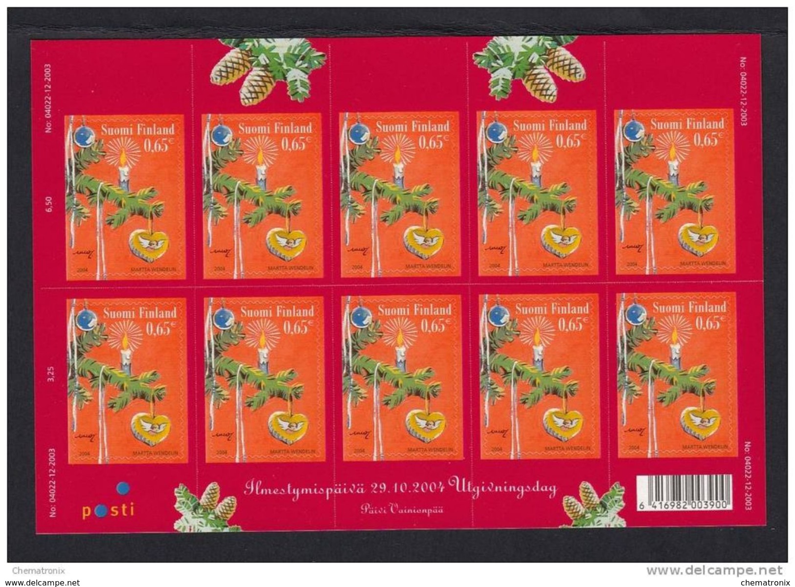 Finlandia 2004 - Navidad - Pliego De 10 - MNH ** - Unused Stamps