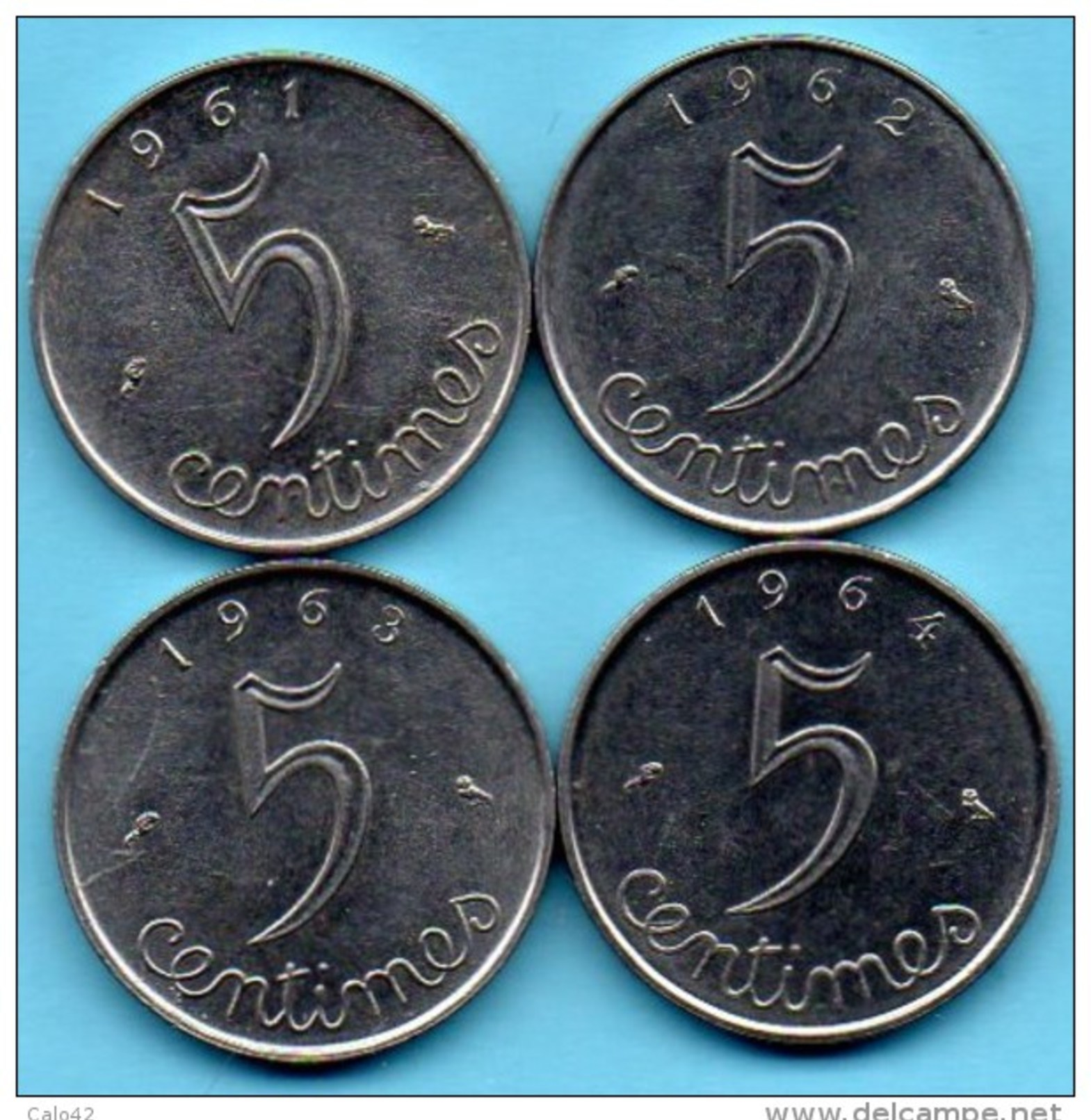 C20/ 5 Centimes EPI  1961 + 1962 + 1963 + 1964 - Other & Unclassified