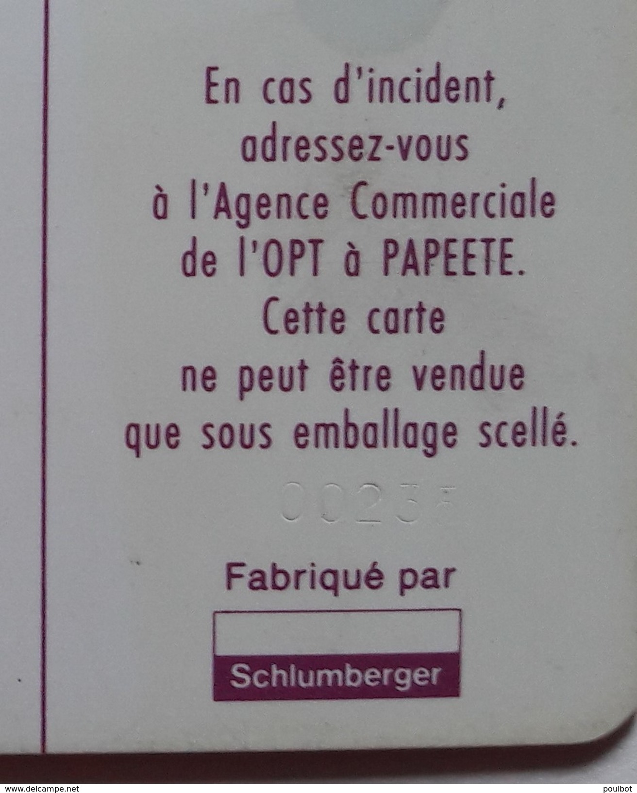 Polynésie Française Télecarte PF 14Aa Pêche Aux Cailloux Lot N°00235 Recto Glacé  Verso Rose - Polynésie Française