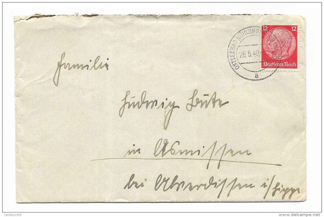 FRANCOBOLLO SU BUSTA DEUTSCHESREICH  12 CENT. 1940 - Lettres & Documents