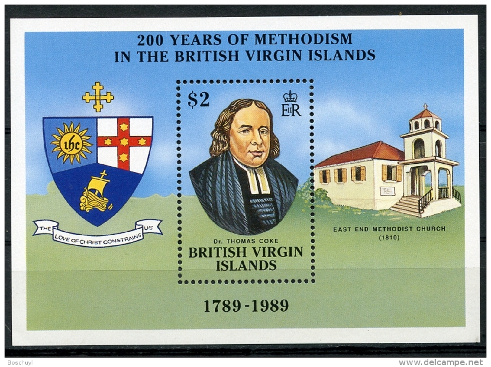 Virgin Islands, 1989, Methodist Church, Religion, MNH, Michel Block 57 - Iles Vièrges Britanniques