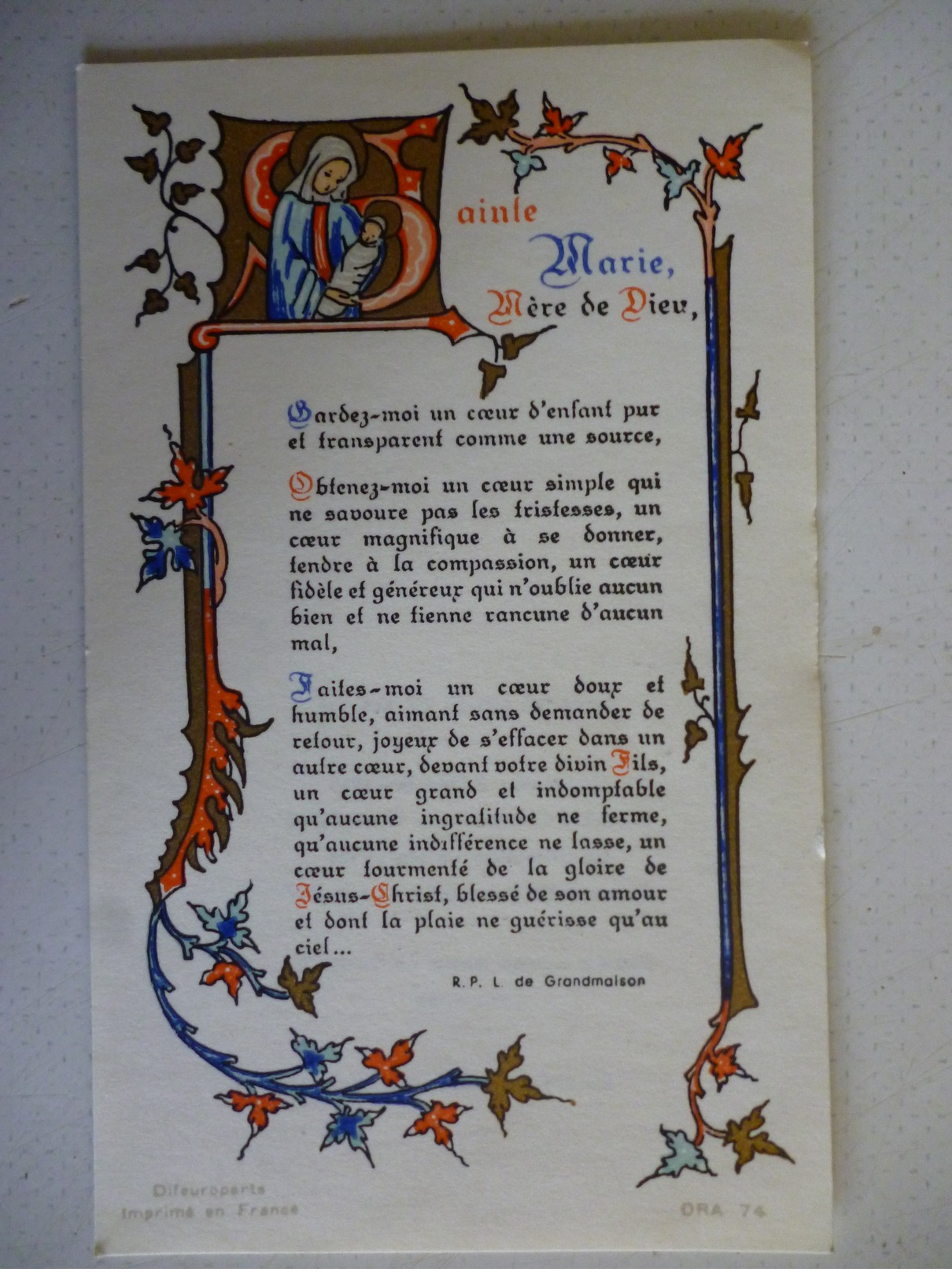 Carte Souvenir De Communion , Notre Dame La Dorade Toulouse 1967 - Godsdienst & Esoterisme