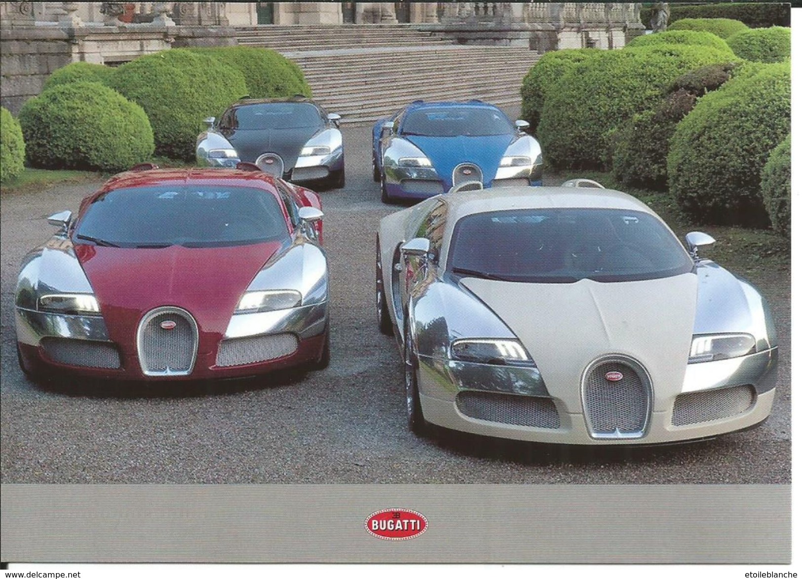 4 Voitures Bugatti Veyron - Photographie Devant La Villa D'Este (Italie) - Turismo