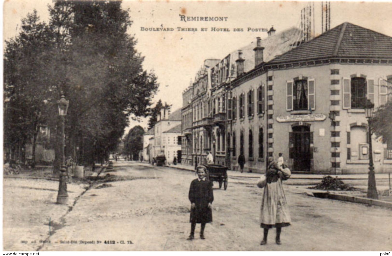 REMIREMONT - Boulevard Thiers Et Hotel Des Postes    (100796) - Remiremont