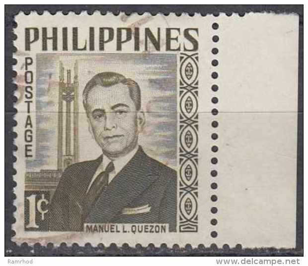 PHILIPPINES 1960 Pres. Quezon -  1c. - Green MH - Philippines