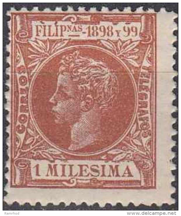 PHILIPPINES 1898 "Curly Head" - 1m. - Brown MH - Philippines