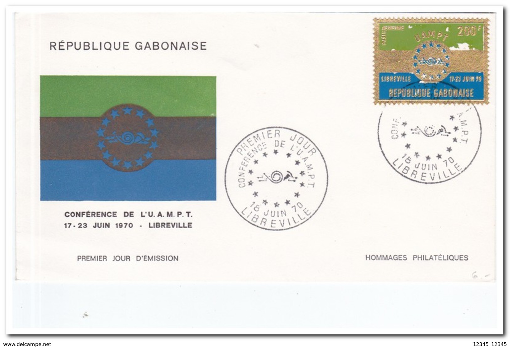 Gabon 1970, Envelope Conference De L'U.A.M.P.T. - Gabon (1960-...)