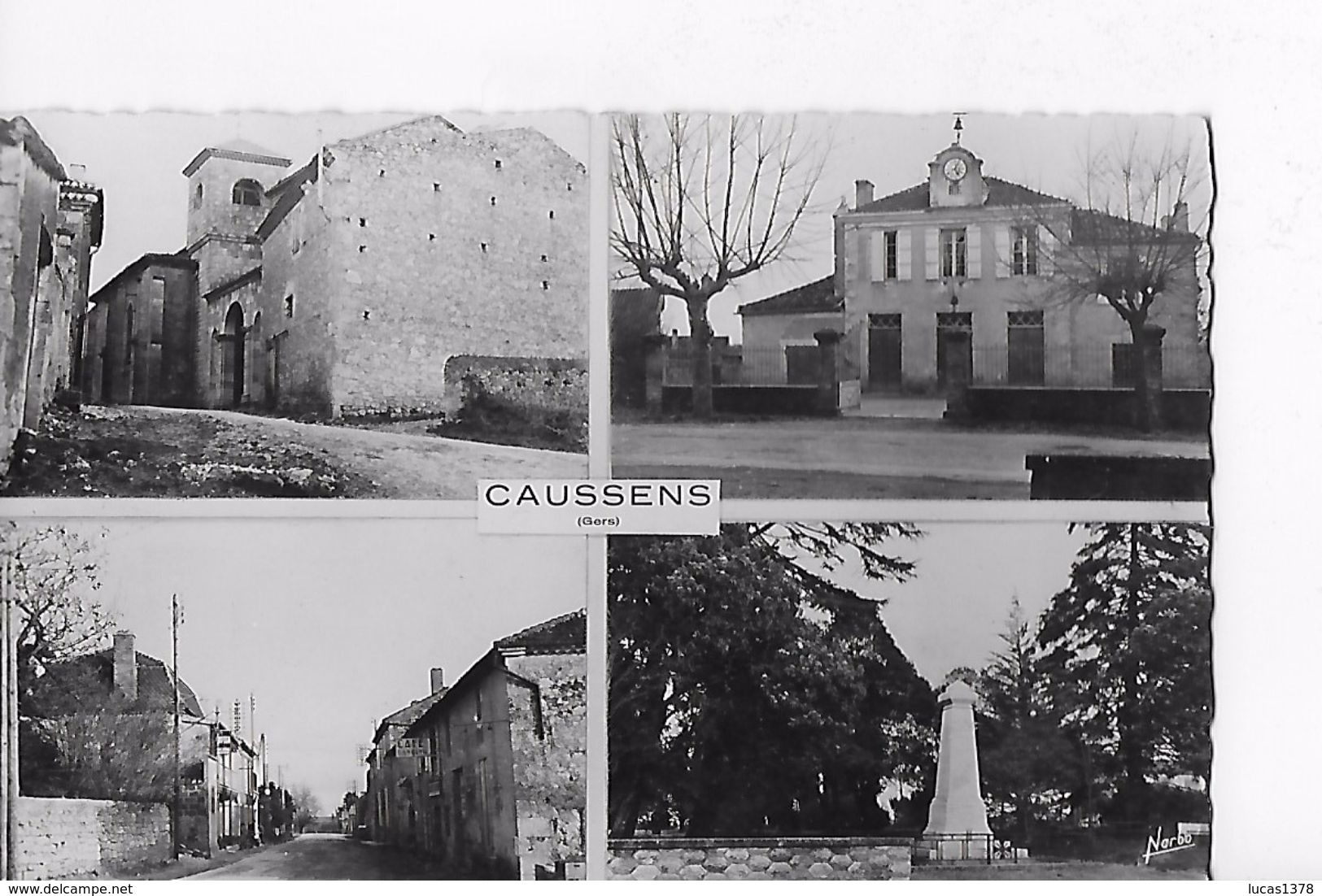 32 / CAUSSENS / L EGLISE / LA MAIRIE / MONUMENT ET ROUTE NATIONALE / CIRC 1961 - Autres & Non Classés
