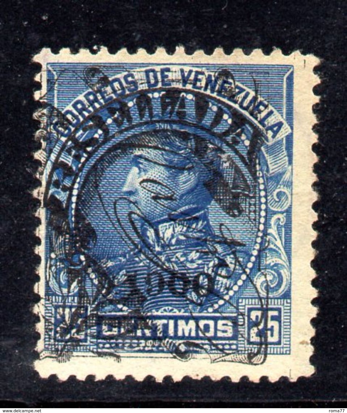 T1274 - VENEZUELA 1900 , 25  Cent Soprastampato .Usato - Venezuela