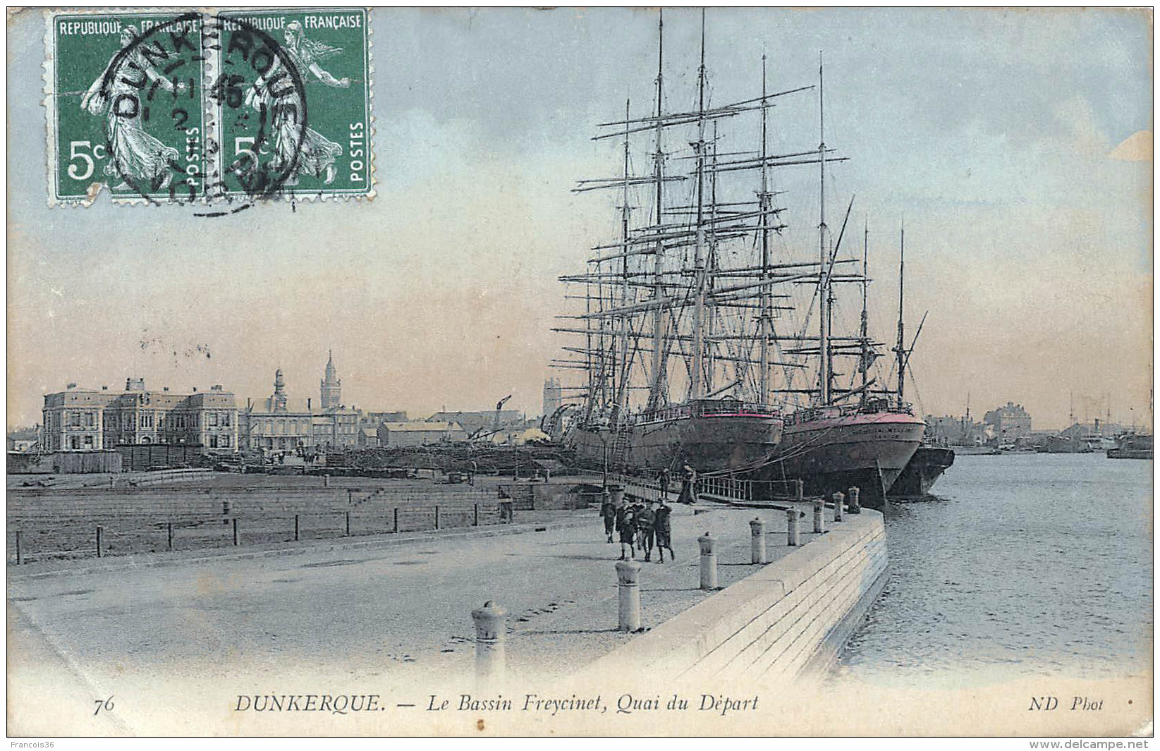 (59) Dunkerque - Le Bassin Freycinet Quai Du Départ - Bateau - Dunkerque