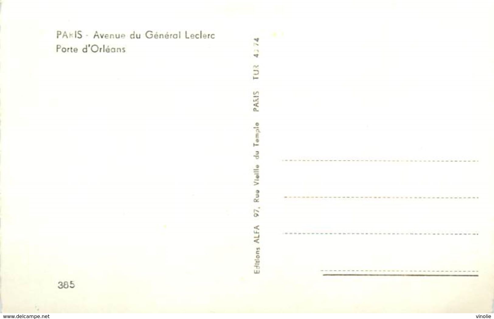 A-17.9598 : PARIS PORTE D'ORLEANS. AVENUE DU GENERAL LECLERC. - Altri & Non Classificati