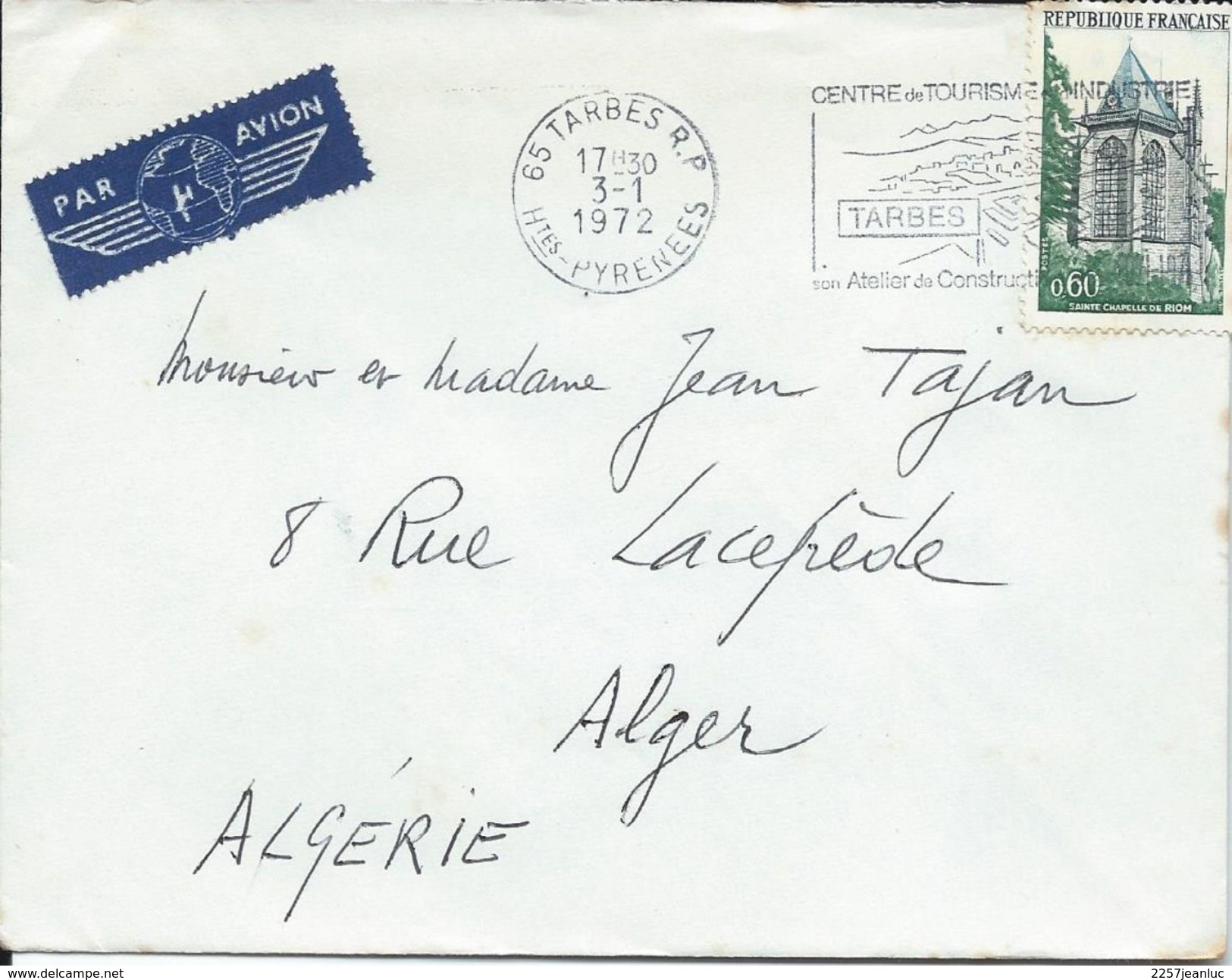 Oblit Tarbes 1972 Et Timbre Pour Algérie - Maschinenstempel (Werbestempel)