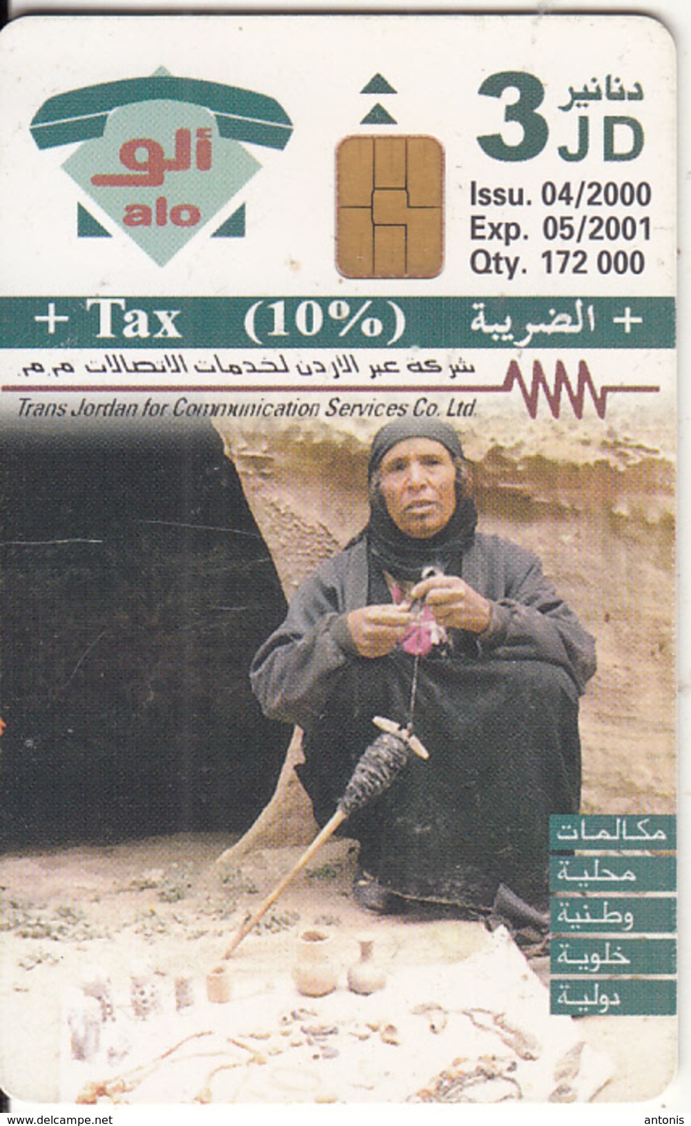 JORDAN(chip) - Al Bida/Petra, 04/00, Used - Jordan