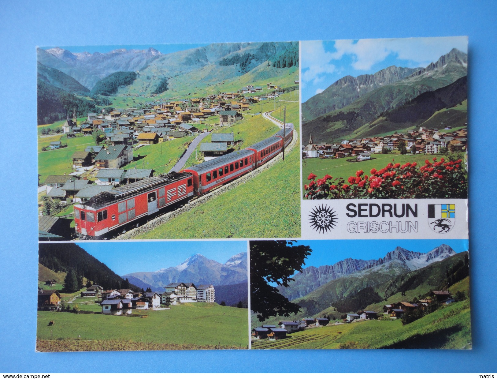 Sedrun Tujetsch Grischun - Canton Grigioni - Svizzera - Vedute - Panorama Treno Francobollo 1986 Woman's Head - Tujetsch