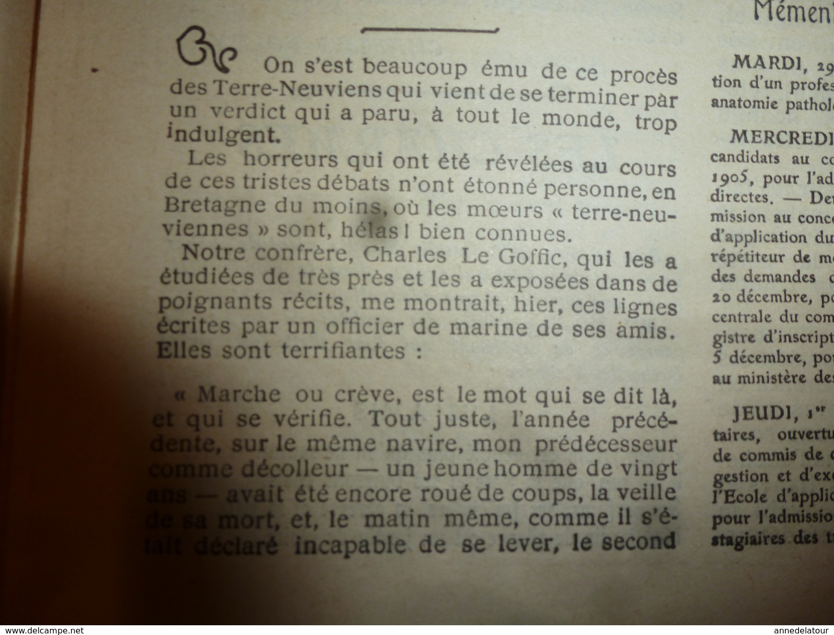 1904 Les ANNALES P&L:Petits pêcheurs(îles Glénan,Les Groisillons);Procès Terre-Neuviens;Vendée et Clotilde d'Alvarey;etc