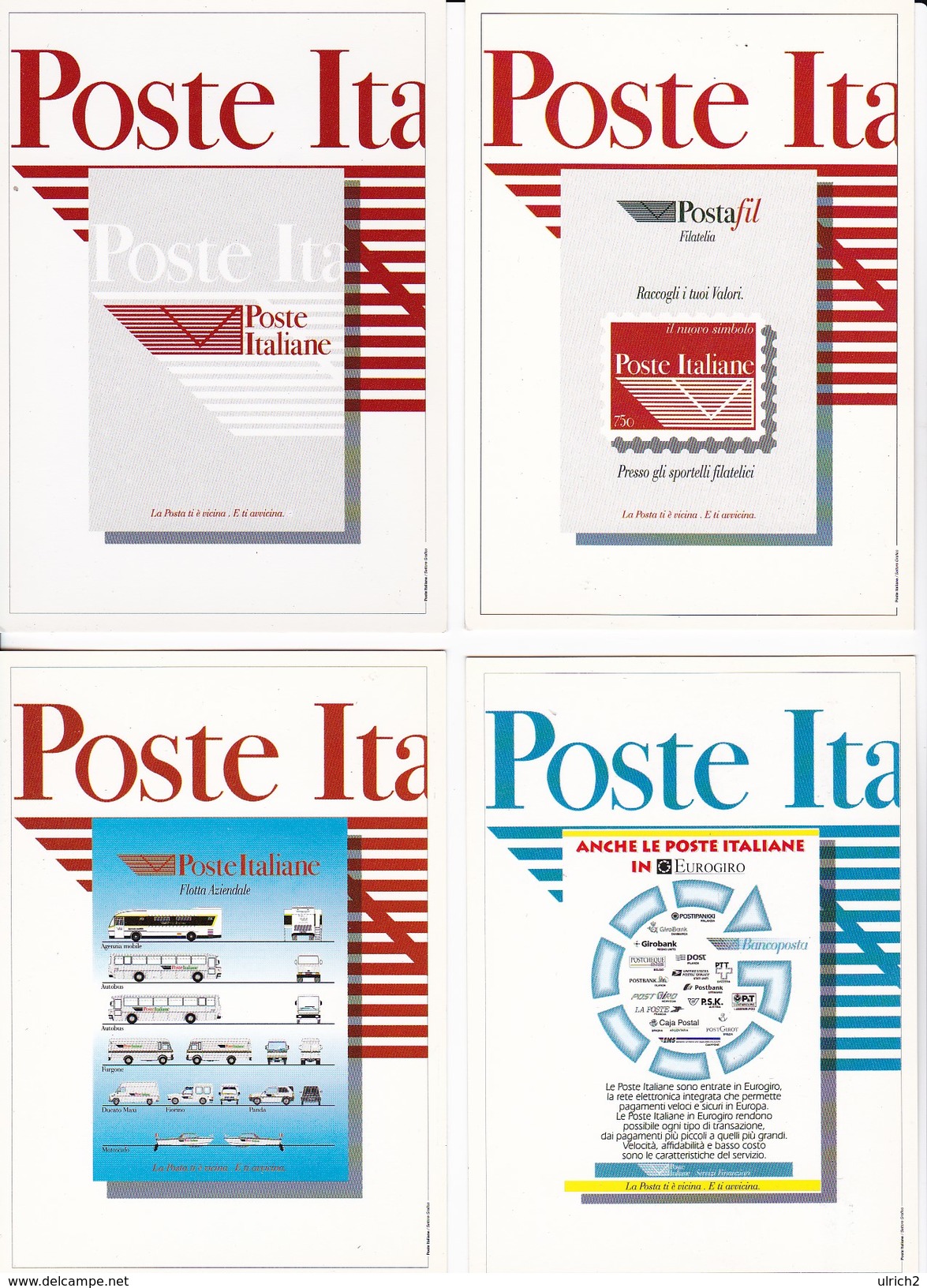 4*PC Poste Italiana - Werbung - Flotta (31093) - Poste & Facteurs