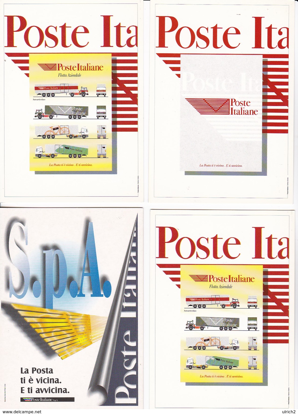 4*PC Poste Italiana - Werbung - Flotta (31094) - Poste & Facteurs