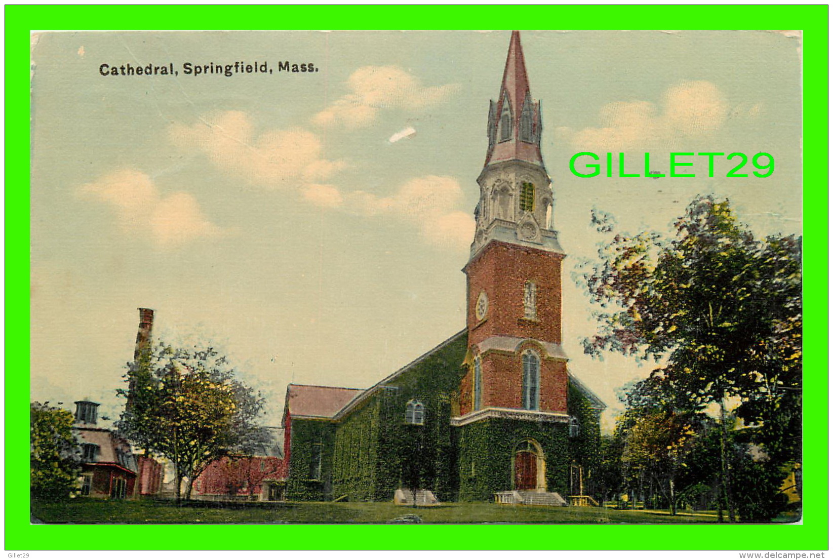 SPRINFIELD, MA - CATHEDRAL - TRAVEL IN 1911 - - Springfield
