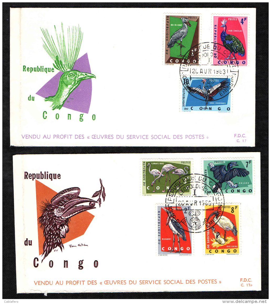 CONGO - 1963 - UCCELLI - FDC - Altri & Non Classificati