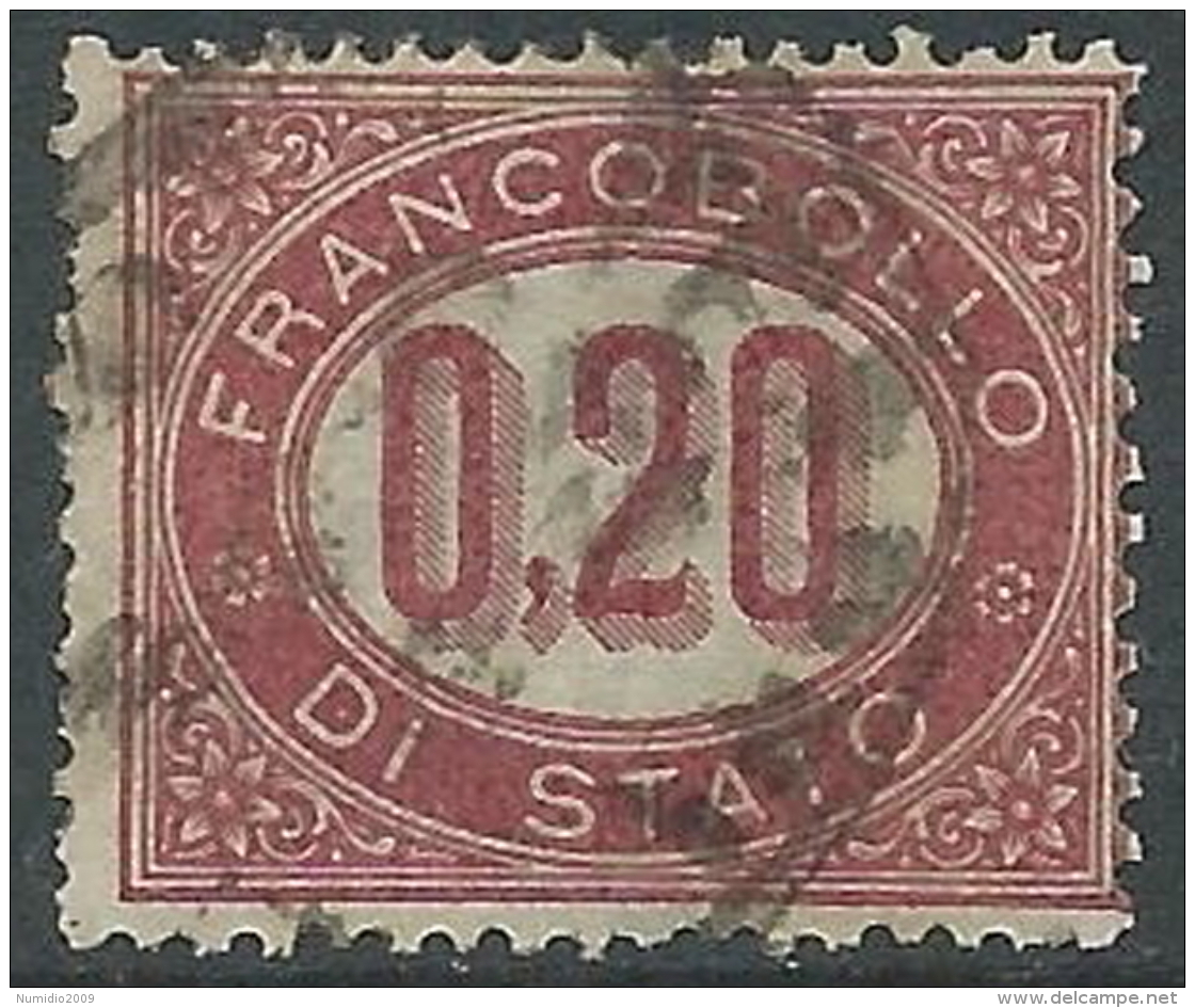 1875 REGNO USATO SERVIZIO DI STATO 20 CENT - S3-2 - Servizi