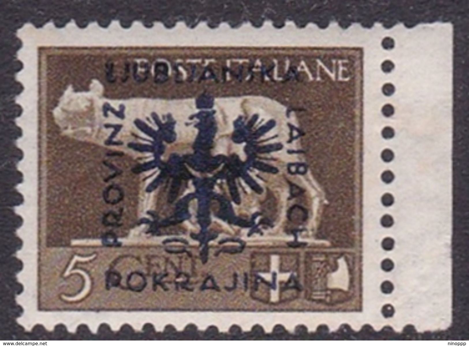 Italy-WW II Occupation-German Occupation Of Lubiana N36 1944 5c Brown, MNH - Occ. Allemande: Lubiana