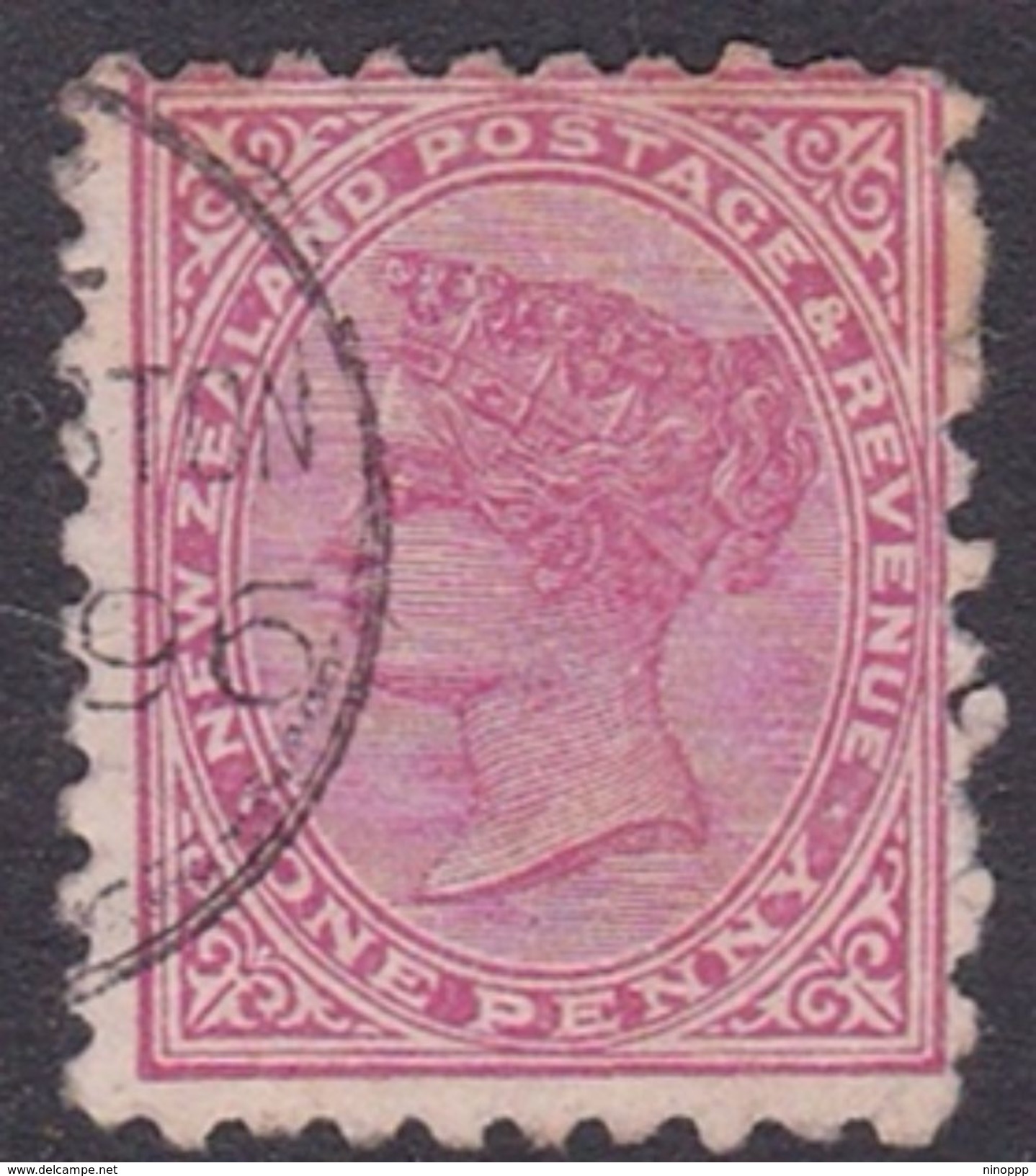 New Zealand Scott 61b, 1882 1d Pink Perf 12 X 11.5, Used - Used Stamps