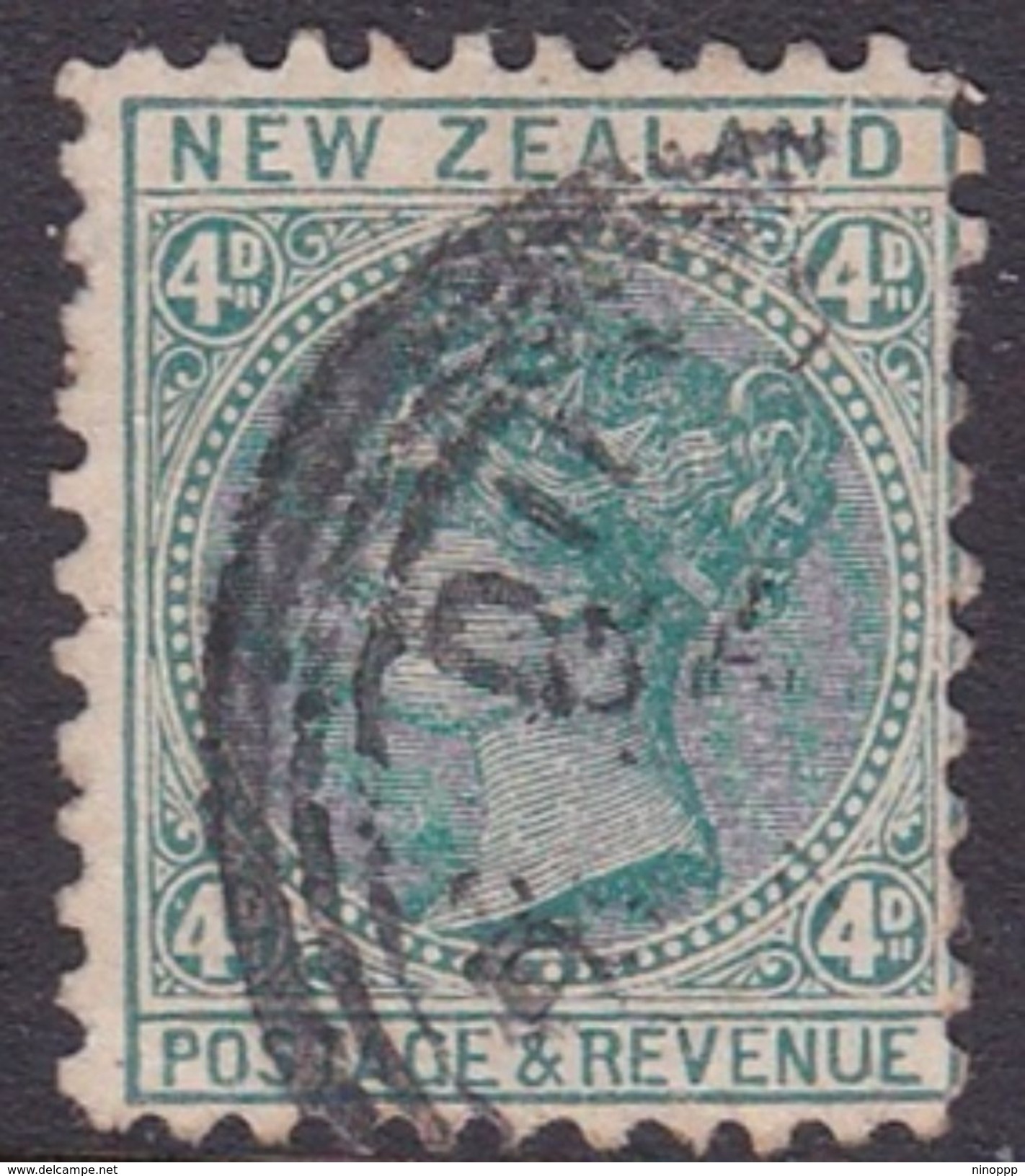 New Zealand Scott 64, 1882 4d Blue Green, Used - Gebraucht