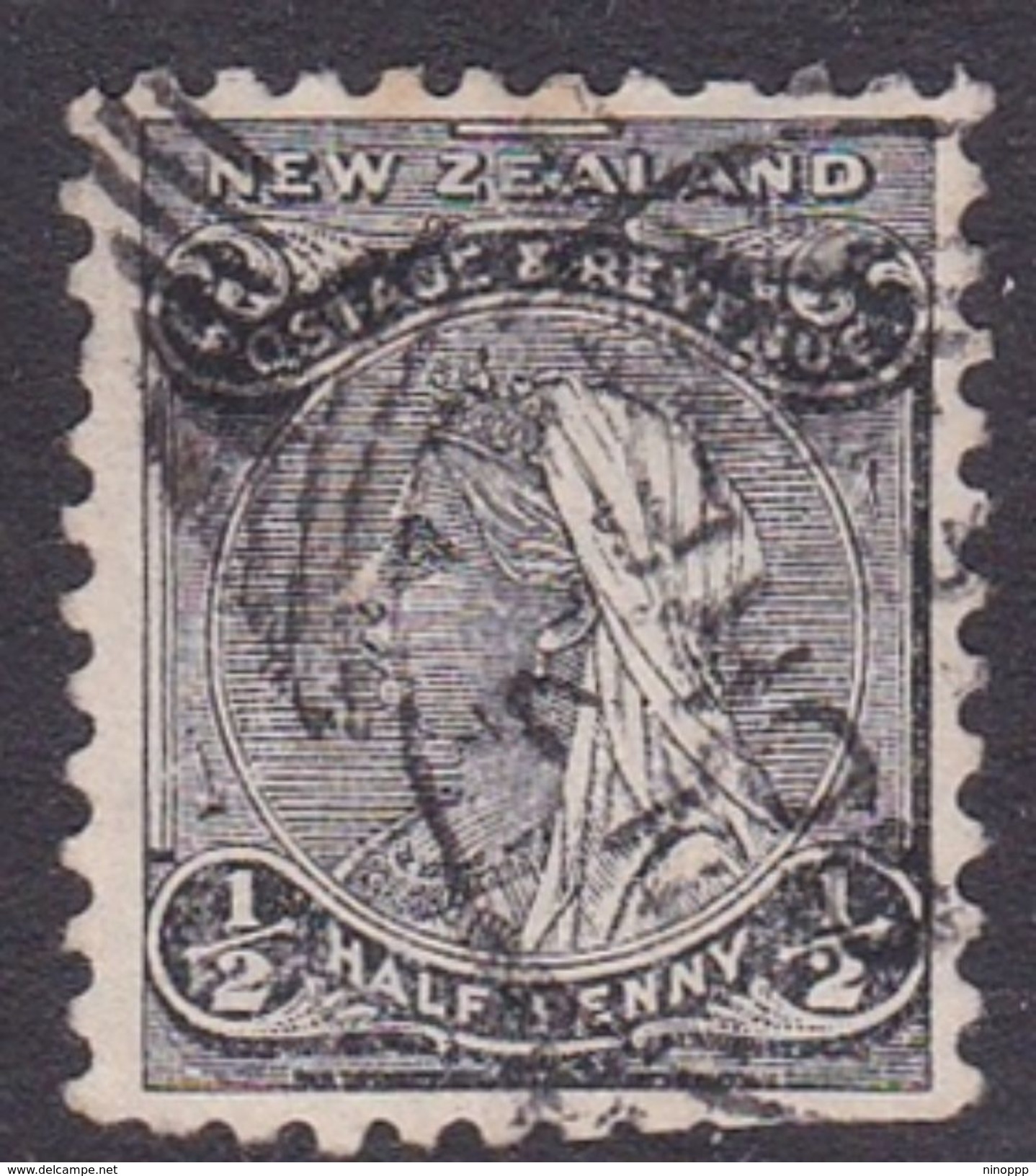 New Zealand Scott 67AB, 1891 Half Penny Black Per 12 X 11.5, Used - Used Stamps