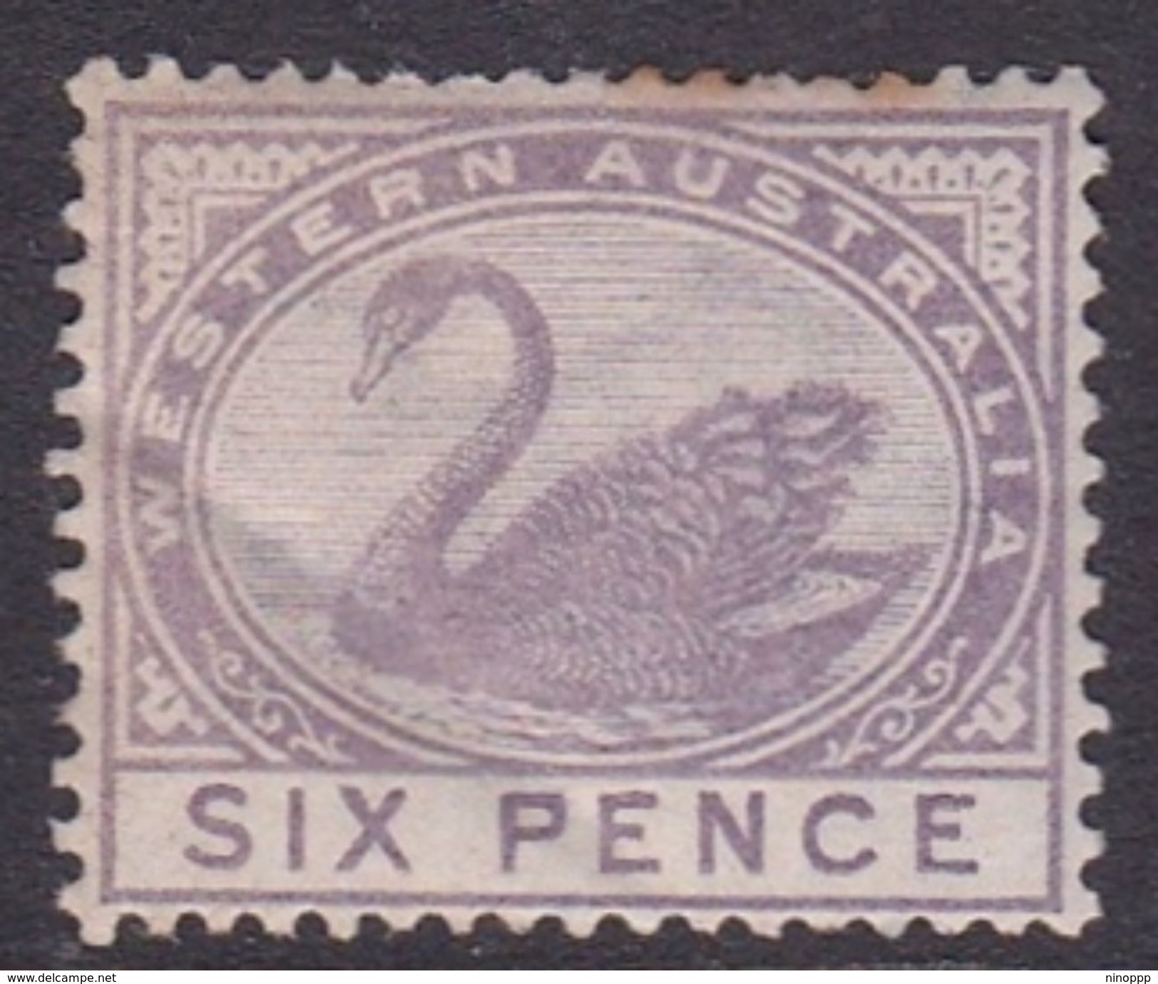 Western Australia ASC 24 1885 Six Pence Violet, Mint Hinged, Toned Perf - Neufs