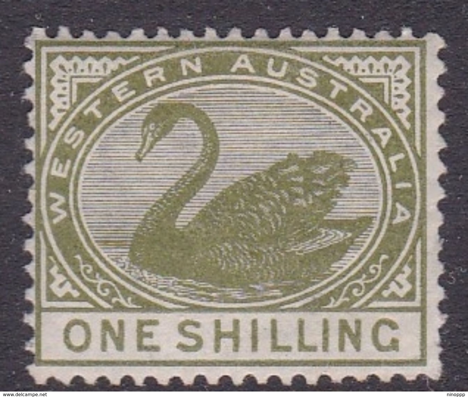 Western Australia ASC 25 1885 One Shilling, Dark Green, Mint Hinged - Neufs