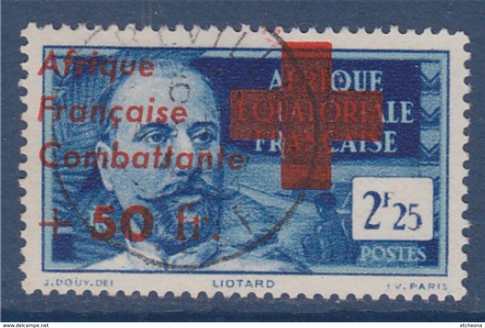 = Afrique Equatoriale Française Surchargés Afrique Française Combattante N°165 Libreville 6.8.43 - Oblitérés