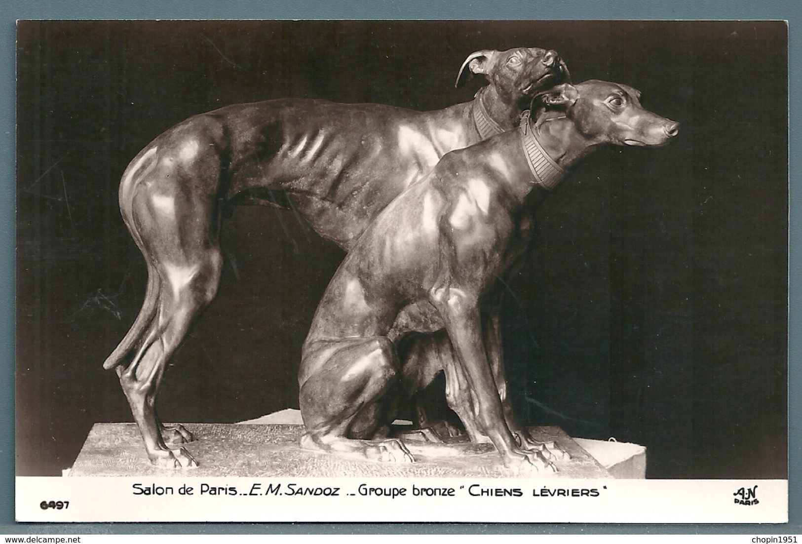 CPA - CHIENS LÉVRIERS (E.M. SANDOZ) - SALON DE PARIS - Sculture