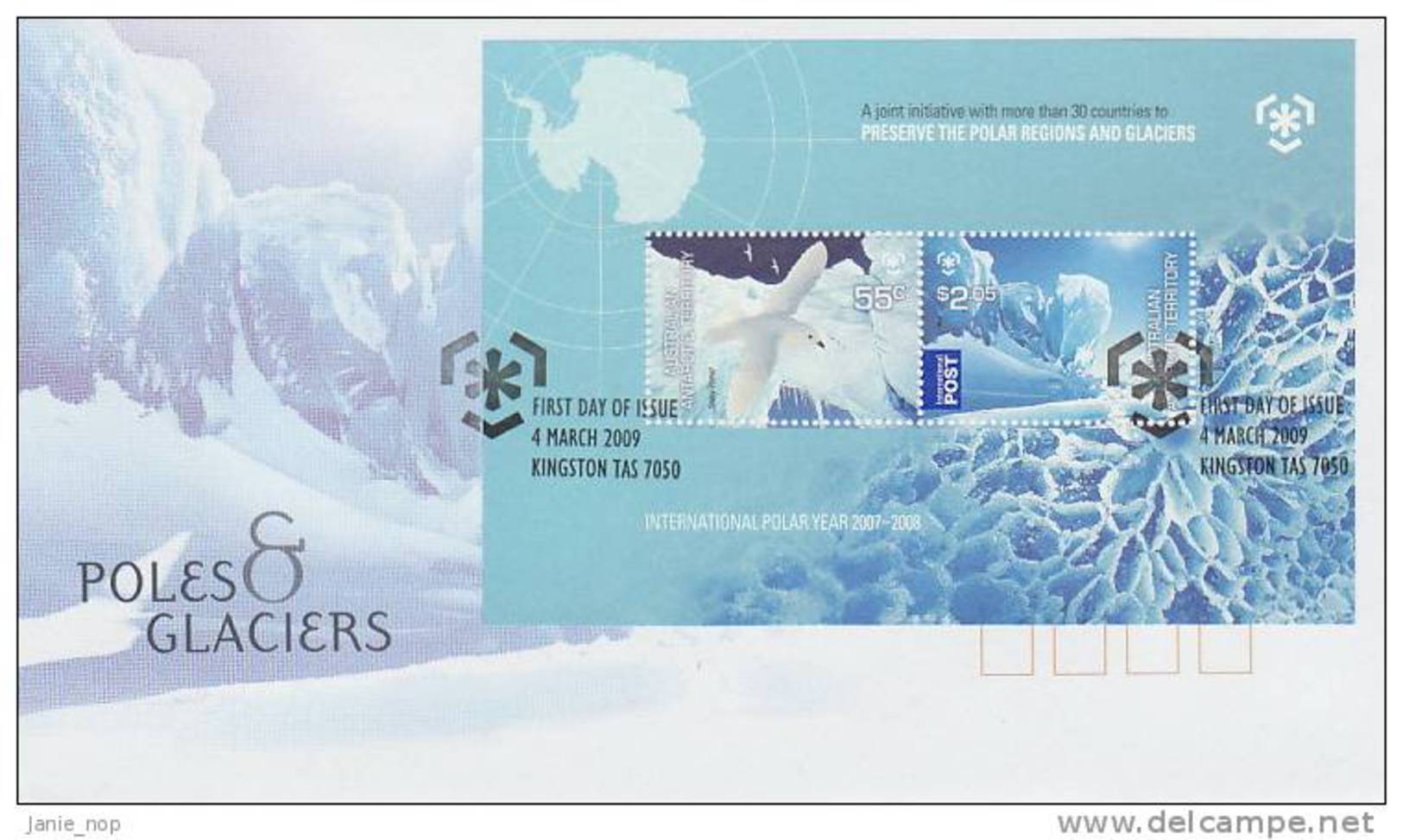 AAT 2009 Poles & Glaciers MS  FDC - FDC